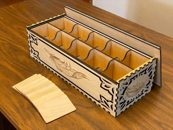 Deluxe Deck Box Carrying Case - 10 Compartments - Customizable - Laser Cut - Sliding Lid - MTG EDH Commander Yugioh - Etsy Deluxe Deck Box Carrying Case - 10 Compartments - Customizable - Laser Cut - Sliding Lid - MTG EDH Commander Yugioh - Etsy
