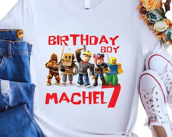 Custom Birthday Boy Shirt | Family Birthday Shirts | Birthday Tshirt | Bday Family Tee | Video Game Matching Birthday| Birthday Robots Shirt