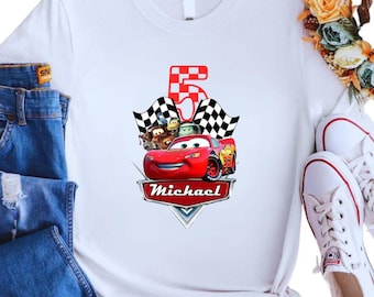 Disney Cars Birthday T-shirt, McQueen Birthday Boy Tee, Pixar Pit Crew Sweatshirt, Lightning Birthday Family Gift, Racing Car Birthday Trip