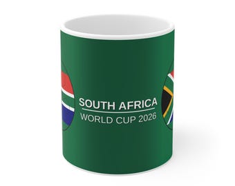 South Africa Soccer 11oz Mug 2026 | World Cup 2026 South Africa 11oz Mug | Bafana Bafana Football Fan Gift | South Africa Pride