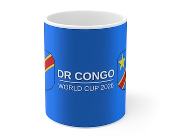 DR Congo Soccer 11oz Mug 2026 | World Cup 2026 DR Congo 11oz Mug | Les Léopards Football Fan Gift | DR Congo Pride