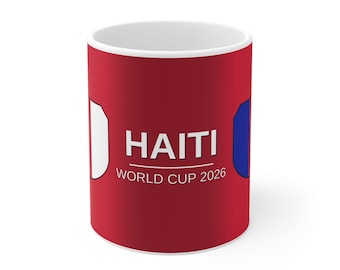 Haiti Soccer 11oz Mug 2026 | World Cup 2026 Haiti 11oz Mug | Les Grenadiers Football Fan Gift | Haiti Pride