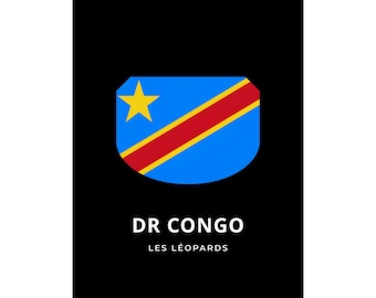 DR Congo Soccer Poster 2026 | World Cup 2026 DR Congo Poster | Les Léopards Football Fan Gift | DR Congo Pride