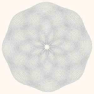 Generative Art Print, Concentric Circles Abstract Wall Art, Tidal Interference Rings Minimalist Poster, Digital Download