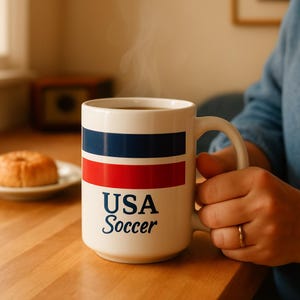 USA Fussball Becher 2026 | American Football Fan Kaffeetasse | WM 2026 USA 11 Unzen Tasse | US Fussball Team Geschenk Bild 1