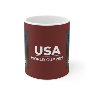 USA Fussball Becher 2026 | American Football Fan Kaffeetasse | WM 2026 USA 11 Unzen Tasse | US Fussball Team Geschenk Bild 2