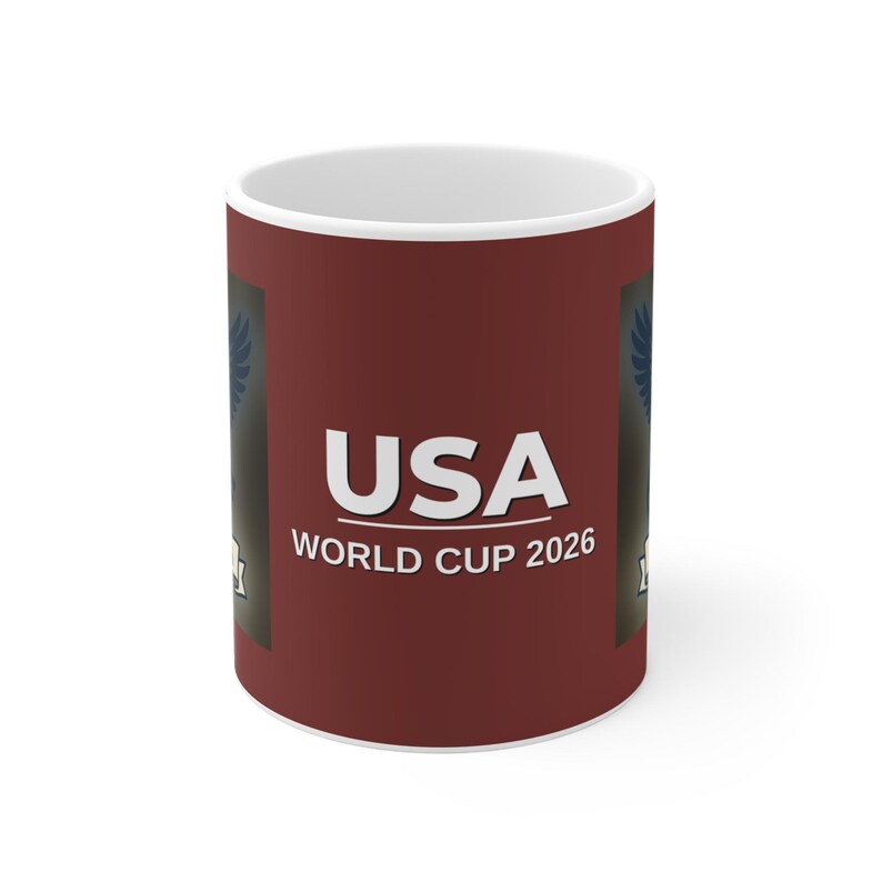 USA Fussball Becher 2026 | American Football Fan Kaffeetasse | WM 2026 USA 11 Unzen Tasse | US Fussball Team Geschenk Bild 2