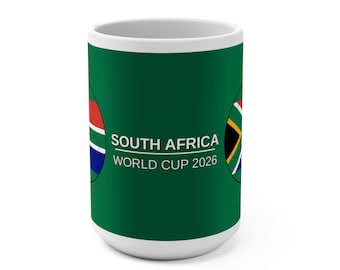 South Africa Soccer 15oz Mug 2026 | World Cup 2026 South Africa 15oz Mug | Bafana Bafana Football Fan Gift | South Africa Pride