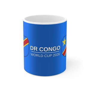 DR Congo Soccer 11oz Mug 2026 | World Cup 2026 DR Congo 11oz Mug | Les Léopards Football Fan Gift | DR Congo Pride