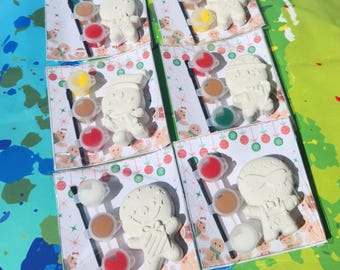 Gingerbread Mini Paint Kit: Christmas DIY Craft, Party Favor