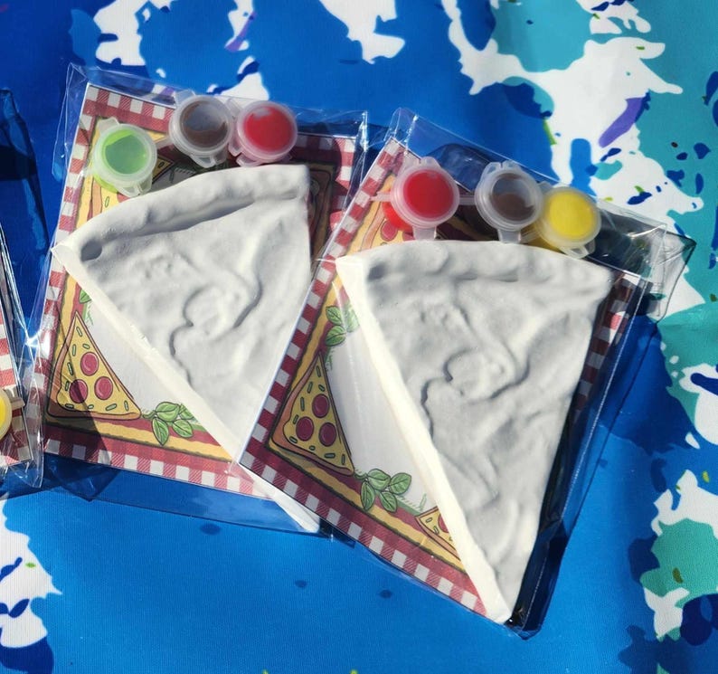 Pizza Party Plaster Paint Kits - Kids Party Favors or Birthday Activity - Pizza Party Favors - Kids Birthday Gifts - Thank you Favors image 1