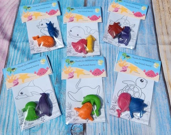 Swimming by Party Favor Coloring Kits,  Crayon names, Crayons, Birthday Party Favors, thank you favors