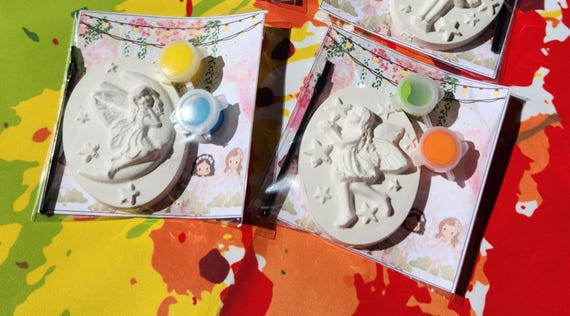 Enchanted Kids Art Kit - Fairy Tale Plaster Paint Activity Fairy & Fairytale-Themed Plaster Paint Kits for Kids| Birthday Party Favors