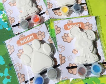 Dog Paw Paint Your Own Kit | Puppy Party Favors | Kids Craft Activity | Dog Birthday DIY | Pet-Themed Party Supplies