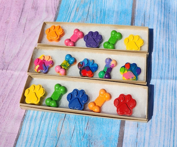 Dog Paw and Bone Crayons Box Sets - Dog Themed Birthday Party - Party Favors