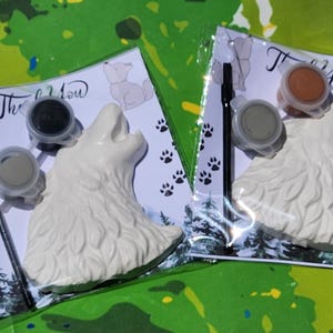Wolf Paint Kits for Kids | DIY Art Activity | Wolf-Themed Birthday Party Favors | Non-Candy Goodie Bag Idea | Creative Kids Craft Kit