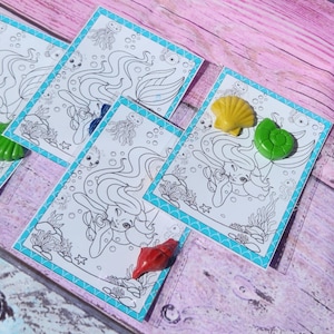 Mermaid Crayon Party Favors | Seashell Crayons | Mermaid Birthday Party Gifts | Ocean Themed Party Favors | Under the Sea