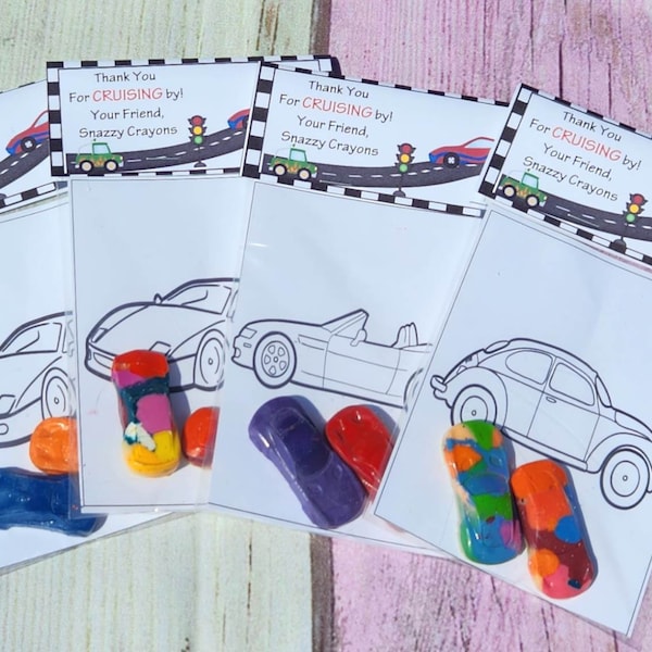 Car crayons Coloring Kits, editable cards , Party Favors, Crayon names, Crayons, Birthday party gifts