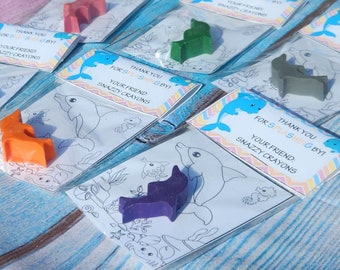 Dolphin Coloring Kits , Party Favors, Christmas Party,  Crayon names, Crayons - Dolphin Crayons