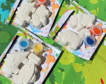 Dinosaur Paint Party Favor | Dino Paint Kit for Kids | DIY Craft Birthday Favor | Dino Party Activity | T-Rex Plaster Paint Kit