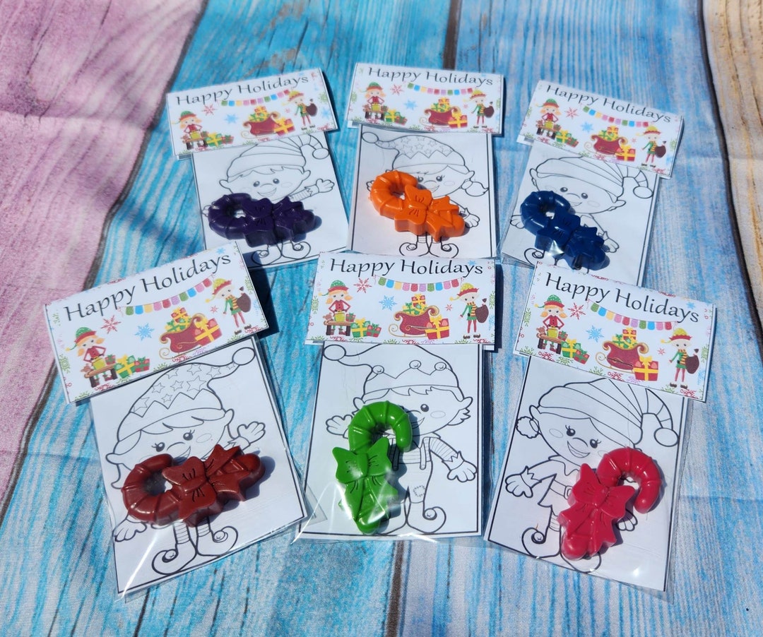 Christmas Coloring Kits , Party Favors, Christmas Party, Crayon Names