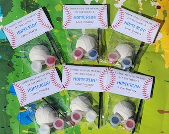 Cadeau de fête de baseball | Artisanat d'anniversaire sportif | Kit de peinture bricolage baseball pour enfants | Bonbonnière Homerun | Cadeau fête sportive l Kits de peinture