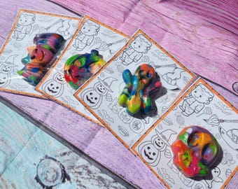 Halloween Coloring Kits – Crayon Party Favors | Trick or Treat Bags | Halloween Class Gifts | Kids Coloring Activity | Halloween Crayons