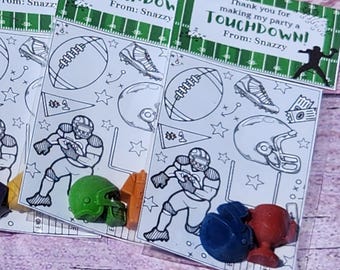 Football Crayons & Coloring Kit | Party Favors l Thank You Gifts | Game Day Party | Kids Classroom Gift | Non-Toxic