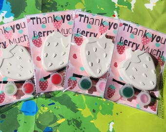 Strawberries Paint Kits for Kids' Party Activities and Favors   Party Favor – Summer Craft - Birthday Gift – No Mess Fun – Paint Your Own