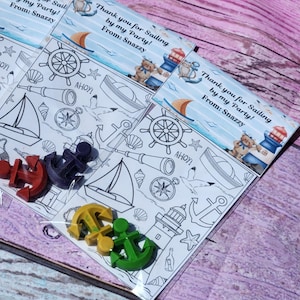 Nautical Crayon Party Favors | Sailing Birthday Celebration | Anchor & Sailboat Shaped Crayons | Ahoy Birthday Gifts for Kids l Goodie Bag