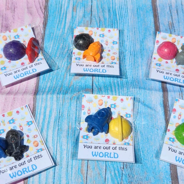 Space Theme Party Favor,  Crayon names, Crayons, Birthday Party Favors, Blast Off, Aliens