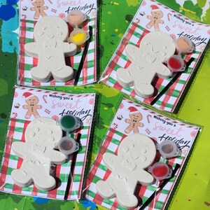 Gingerbread Man Paint Kit: DIY Holiday Craft, Christmas Party Favor
