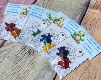 Sea Turtle Crayon Party Favors: Dive into Fun with Underwater Adventures! Perfect for Kids' Parties. Handmade and Non-Toxic - Party Gifts