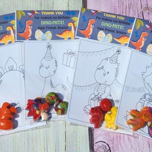 Dinosaur Coloring Kits with coloring page - Party Favors - Dinosaur Crayons - Birthday Favors