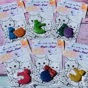 Kitty Party Favors l Adorable Cat Crayons, Classroom Handouts & Take-Home Gifts Thank you Handouts l Coloring l Kids Art l Cat Party