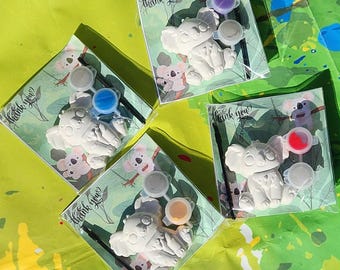 Kits de peinture Koala pour enfants | Cadeaux d'anniversaire animaux | Activité de peinture DIY | Artisanat de fête d'anniversaire | Kits de peinture pour plâtre non toxique | Fête australienne