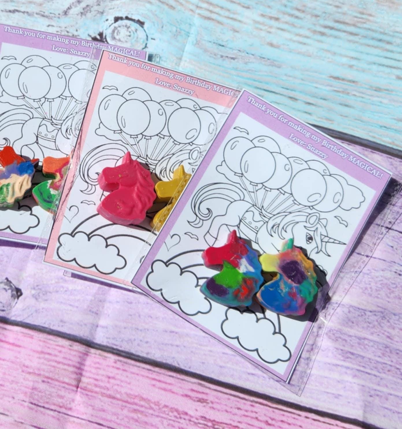Unicorn Party Favors | Unicorn Crayons With Coloring Card | Birthday ...