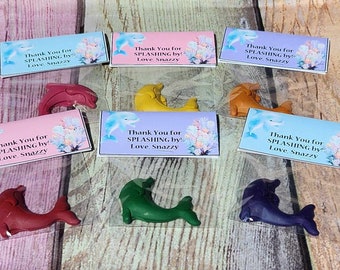 Ocean Adventure: Dolphin Crayon Party Favors for Underwater Celebrations - Gift Bags - Thank you gifts - Under the Sea Favors - Crayons