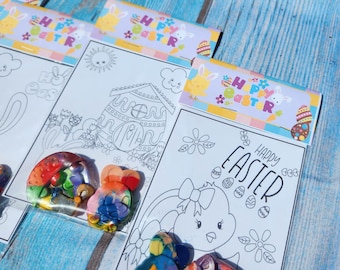 Easter Crayons l Coloring Kits l Easter basket Fillers l Easter Basket Gifts l Kids Easter Gift l Coloring Page Kit