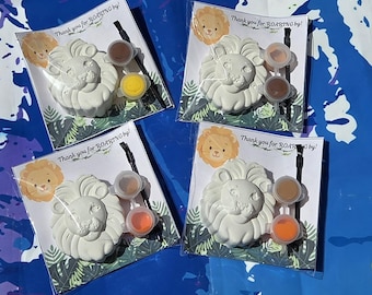 Lion Paint Kits for Kids  | Safari Birthday Party Favors | Jungle Lion Party Favors | Non-Candy Goodie Bags | Creative Kids Activity