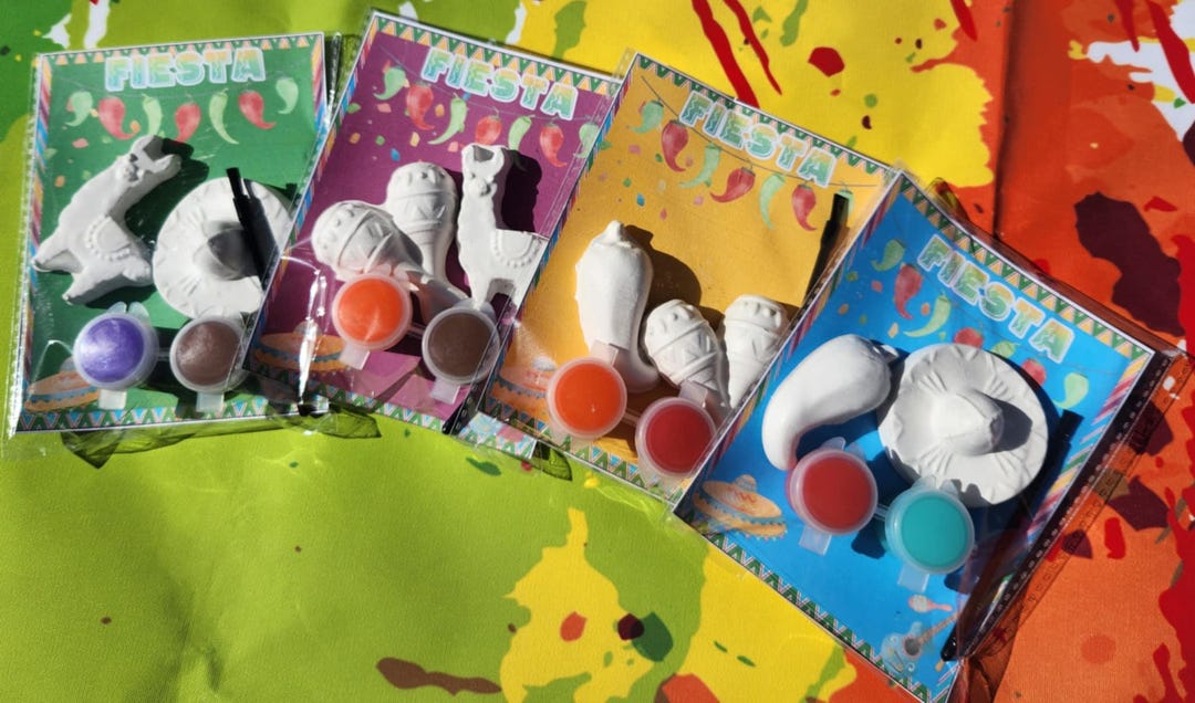 Plaster Party Fiesta Plaster Paint Kits for Kids Party Favors - Mexican Fiesta Party ...