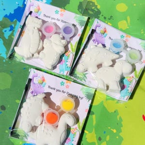 Girl Dinosaur Paint Kit Party Favor | DIY Dino Craft for Kids | Birthday Activity | Paint Your Own Kit | Dinosaur Party Theme Gifts for Kids