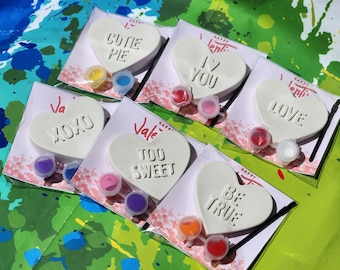Valentine's Day Paint Kits | Heart Paint Your Own Kits | Kids Party Favors | Classroom Valentine Gifts | Craft Activity for Kids