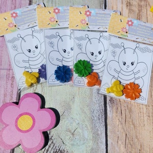 Buzz-Worthy Fun: Bee Crayons with Coloring Page - Perfect Kids' Birthday Favors - Bee and Flower Crayons - Thank you gift for Kids