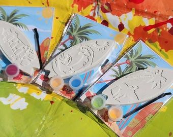 Surf Party Paint Kits for Kids – DIY Plaster Painting Craft, Surfer Birthday Party Favors, Beach Theme Art Activity