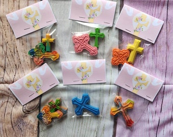 Cross Crayons, First Communion Crayon Party Fillers, Crayons, Birthday Party Favors