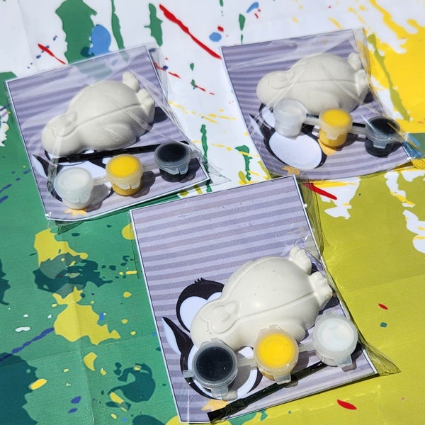 Penguin Birthday Paint your own Kits , Party Favors, Crayon names, Crayons, Birthday party gifts, birthday handouts