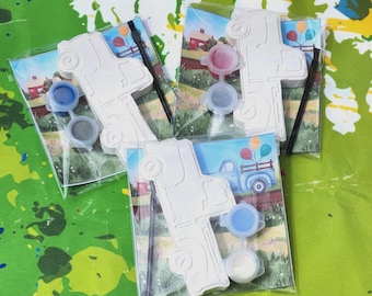 Kit de pintura de yeso para camión antiguo / Recuerdo de fiesta individual / Manualidad infantil / Proyecto de arte DIY / No tóxico / Recuerdo de cumpleaños infantil