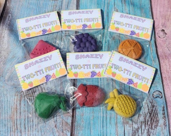 Twotti Fruitti Crayons l Party Favor Kits l Fruit Crayons l Grab Bag Favors l Birthday Party Favors l Twotti Frutti Theme Party Gifts