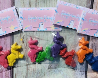 Unicorn Party Bags - Crayon Party Fillers, Crayons, Birthday Party Favors